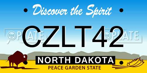 CZLT42 North Dakota License Plate