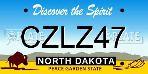 CZLZ47 North Dakota License Plate