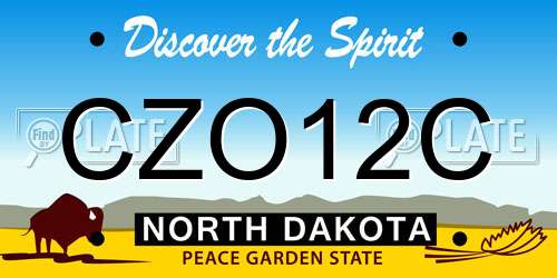 CZO12C North Dakota License Plate