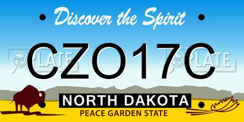 CZO17C North Dakota License Plate