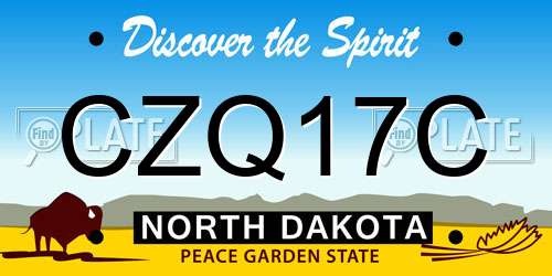 CZQ17C North Dakota License Plate