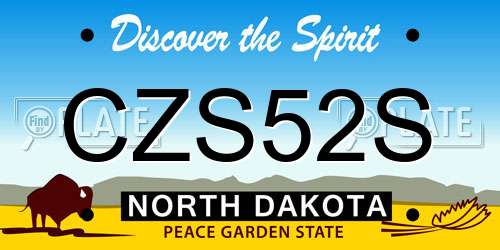 CZS52S North Dakota License Plate