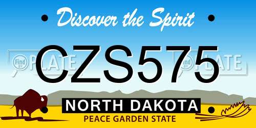 CZS575 North Dakota License Plate