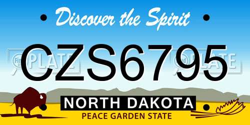 CZS6795 North Dakota License Plate