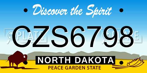 CZS6798 North Dakota License Plate