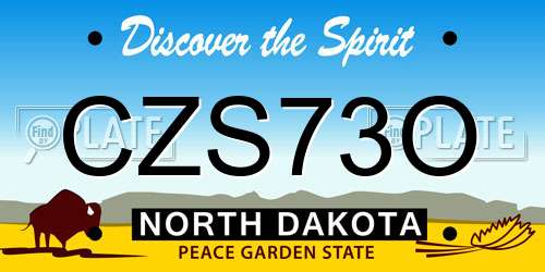 CZS73O North Dakota License Plate