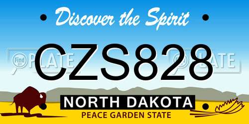 CZS828 North Dakota License Plate