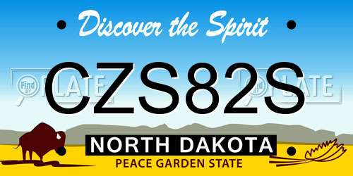 CZS82S North Dakota License Plate