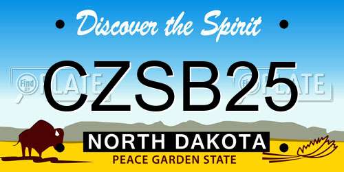CZSB25 North Dakota License Plate