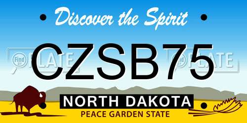 CZSB75 North Dakota License Plate