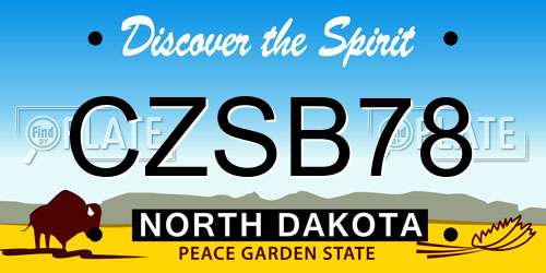 CZSB78 North Dakota License Plate