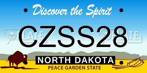 CZSS28 North Dakota License Plate