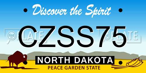 CZSS75 North Dakota License Plate
