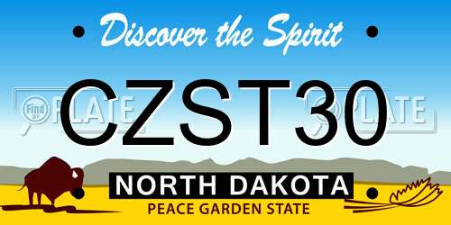 CZST30 North Dakota License Plate