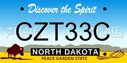 CZT33C North Dakota License Plate