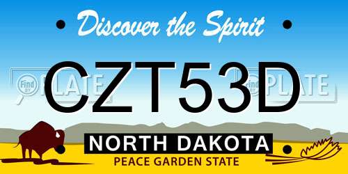 CZT53D North Dakota License Plate
