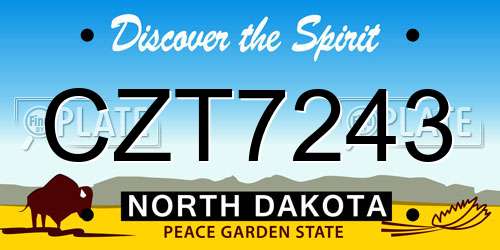CZT7243 North Dakota License Plate