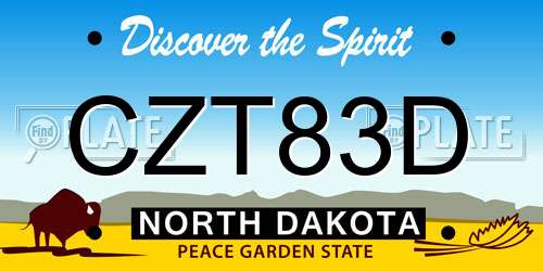 CZT83D North Dakota License Plate