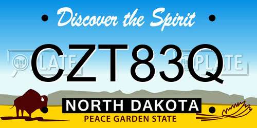 CZT83Q North Dakota License Plate