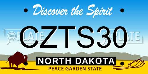 CZTS30 North Dakota License Plate