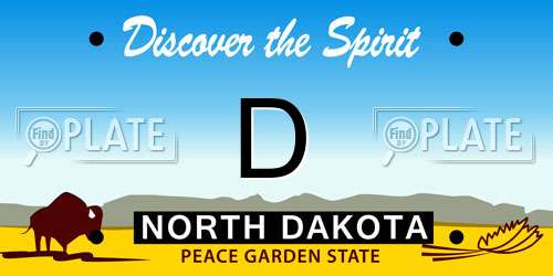 D North Dakota License Plate