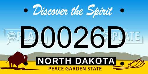 D0026D North Dakota License Plate