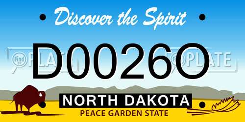 D0026O North Dakota License Plate