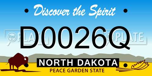 D0026Q North Dakota License Plate