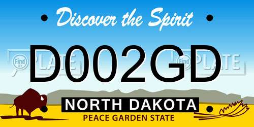 D002GD North Dakota License Plate