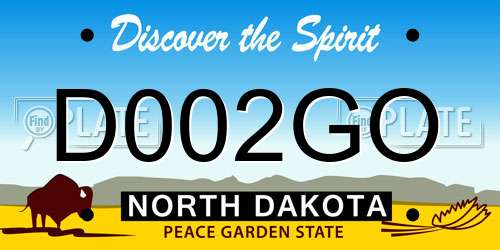 D002GO North Dakota License Plate