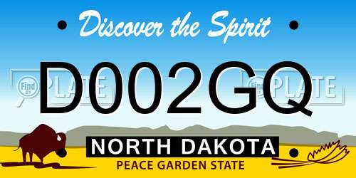 D002GQ North Dakota License Plate