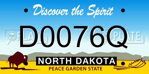 D0076Q North Dakota License Plate