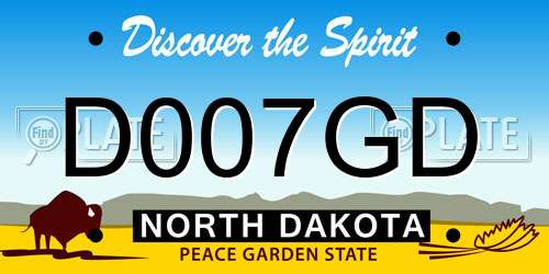 D007GD North Dakota License Plate