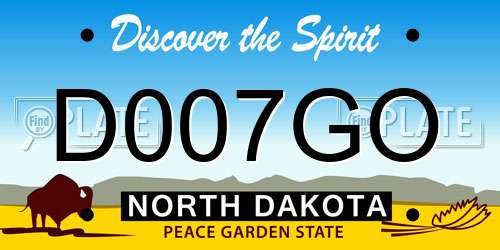 D007GO North Dakota License Plate