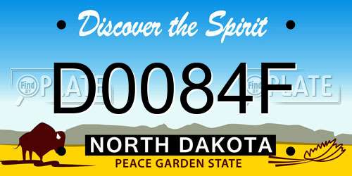 D0084F North Dakota License Plate