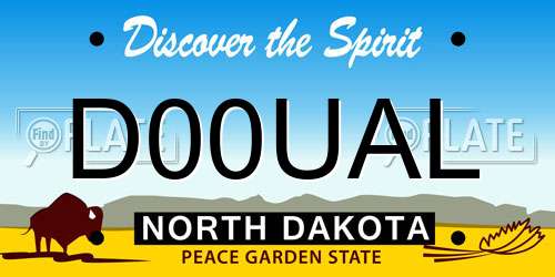 D00UAL North Dakota License Plate
