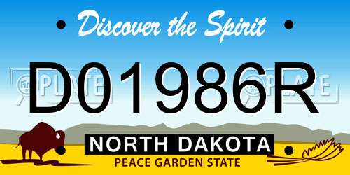 D01986R North Dakota License Plate