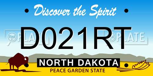 D021RT North Dakota License Plate