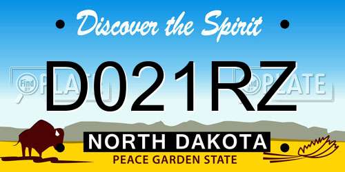 D021RZ North Dakota License Plate