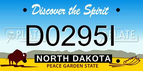 D0295I North Dakota License Plate