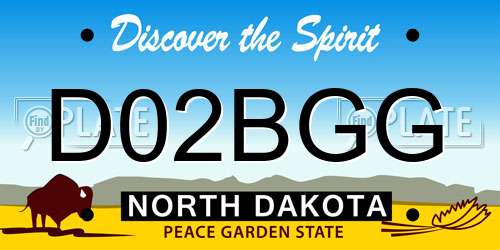 D02BGG North Dakota License Plate