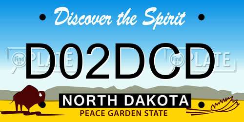 D02DCD North Dakota License Plate