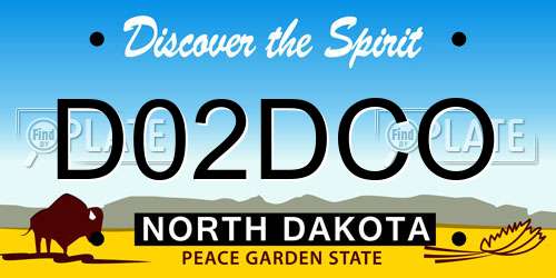 D02DCO North Dakota License Plate