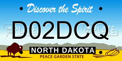 D02DCQ North Dakota License Plate