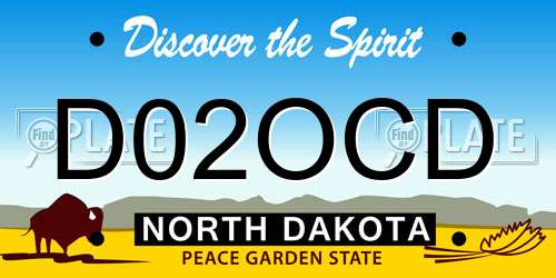 D02OCD North Dakota License Plate