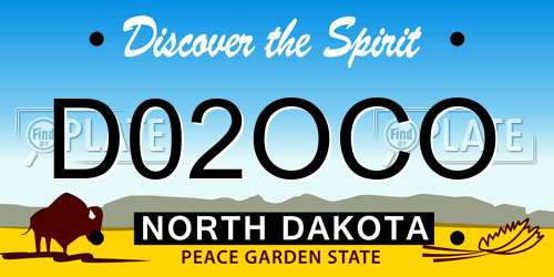 D02OCO North Dakota License Plate