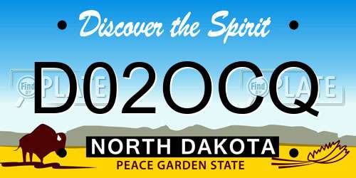 D02OCQ North Dakota License Plate