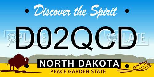 D02QCD North Dakota License Plate