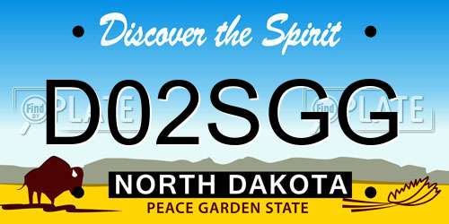 D02SGG North Dakota License Plate