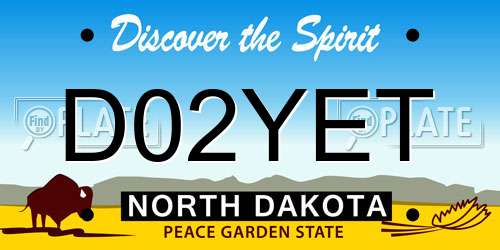 D02YET North Dakota License Plate